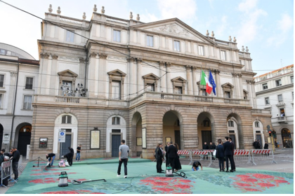 La Scala Opera House in Milan as the ECONYL® green carpet was being installed.