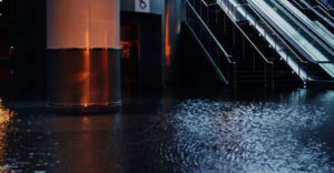 Flooding stops even basic features such as escalators. These are on the street level. Anything in the basement of this building is completely under water and useless.
