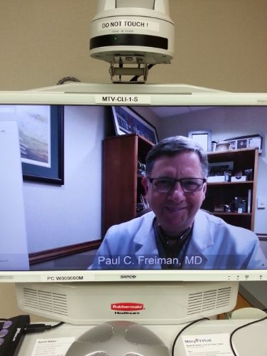 Cardiologist Dr. Paul Freiman can now visit with Mercy patients virtually.