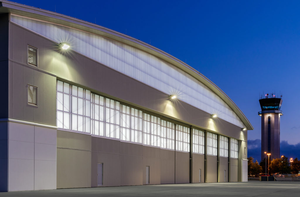 On the north end of the hangar, an attached 4,000-square-foot equipment storage facility houses de-icing trucks, tugs for aircraft relocation and other ground support equipment.