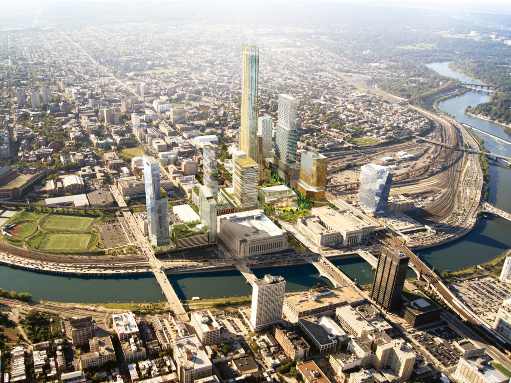 Looking West into Fully Developed Schuylkill Yards