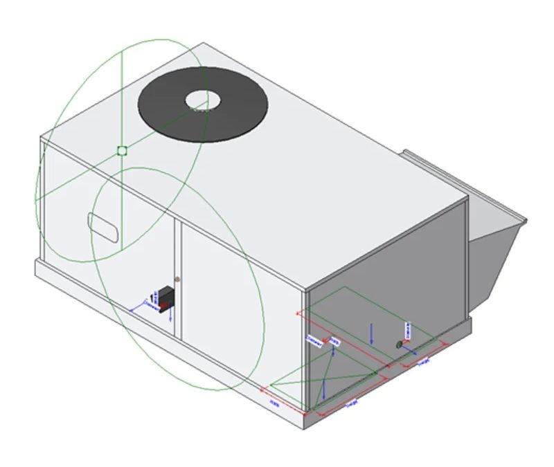 Carrier small packaged outdoor rooftop air-conditioning Revit model