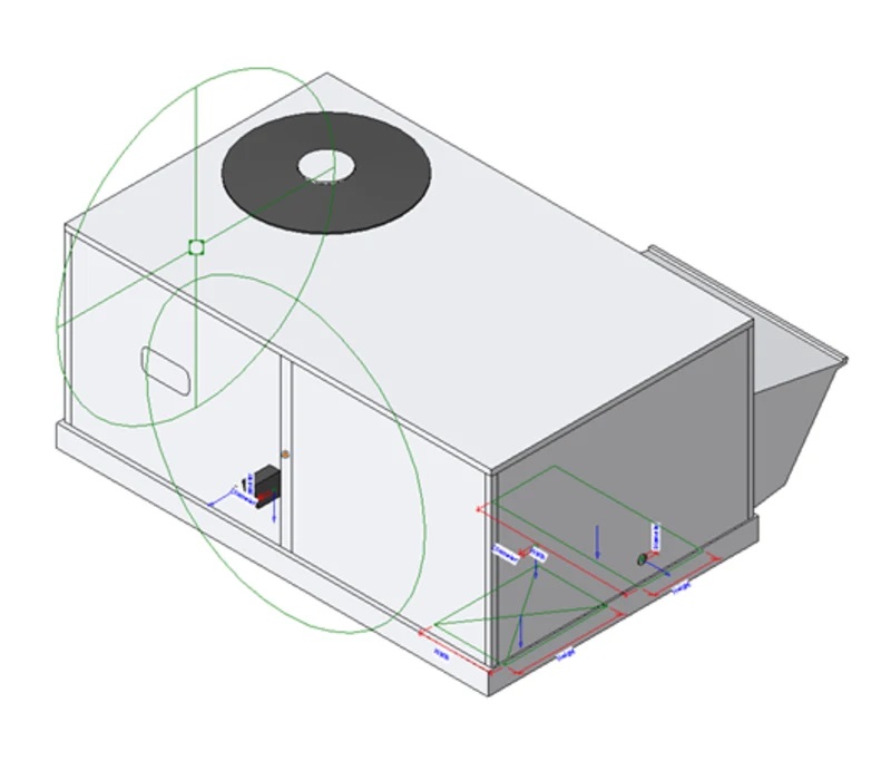 Carrier Small Packaged Outdoor Rooftop Revit air-conditioning model