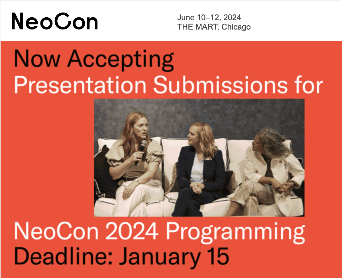 Presentation submissions for NeoCon 2025 due Jan. 15