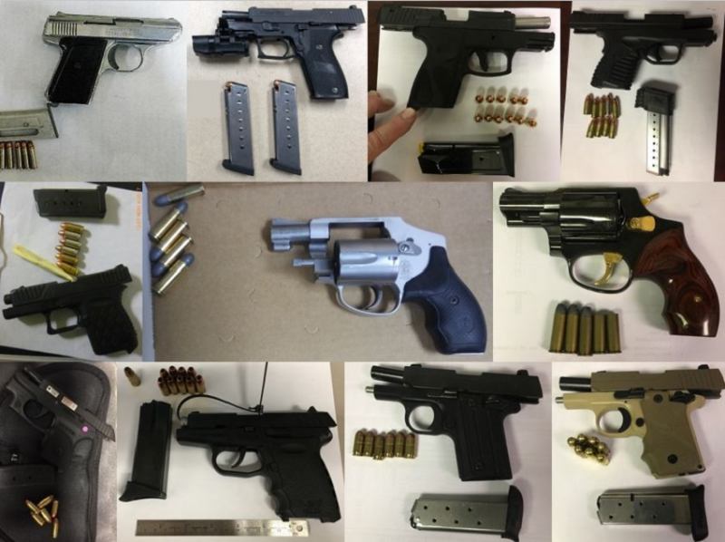 TSA discovered 63 firearms over the last week in carry-on bags around the nation. Of the 63 firearms discovered, 58 were loaded and 23 had a round chambered. Firearm possession laws vary by state and locality. Travelers bringing firearms to the checkpoint can be arrested and fined up to $11,000. 